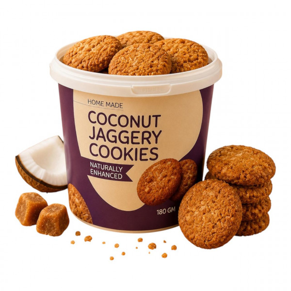 Image of Coconut Jaggery Cookies- 180gm