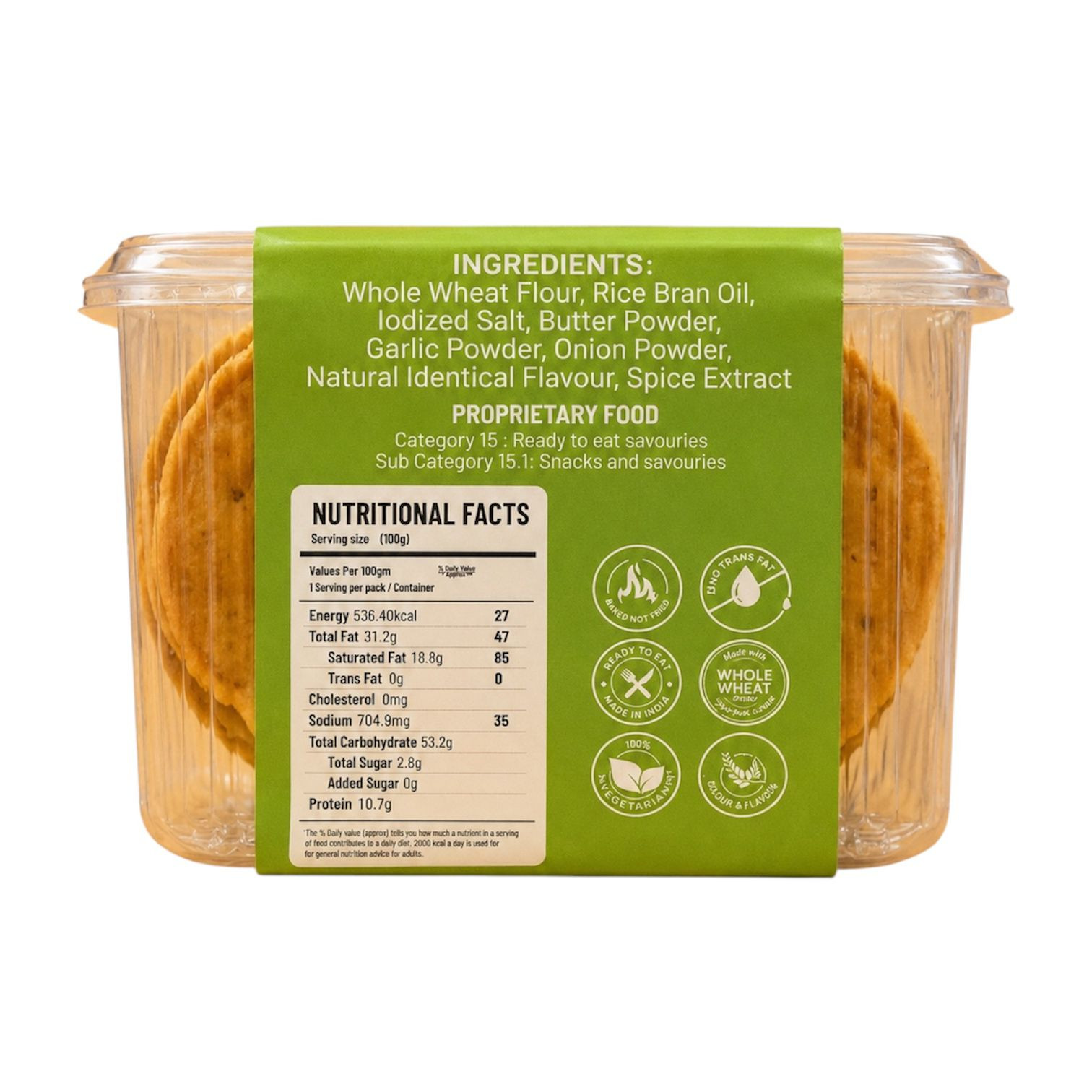 Butter Garlic Coin Khakra- 180g