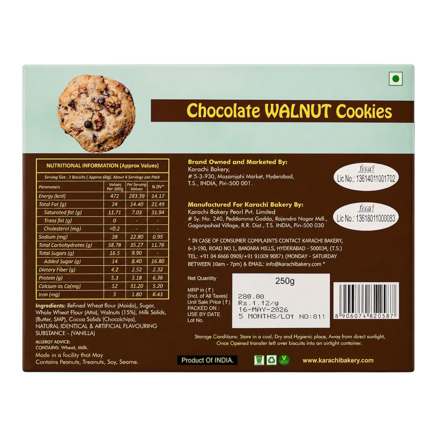 Chocolate Walnut Cookie- 250g