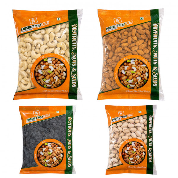 Image of Kaju-500g, Badam-500g, Seedless Manuka-250g, Roasted Pista-250g