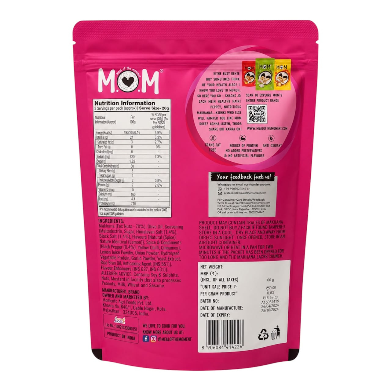 Roasted MakhanaHimalayan salt n pepper- 60g