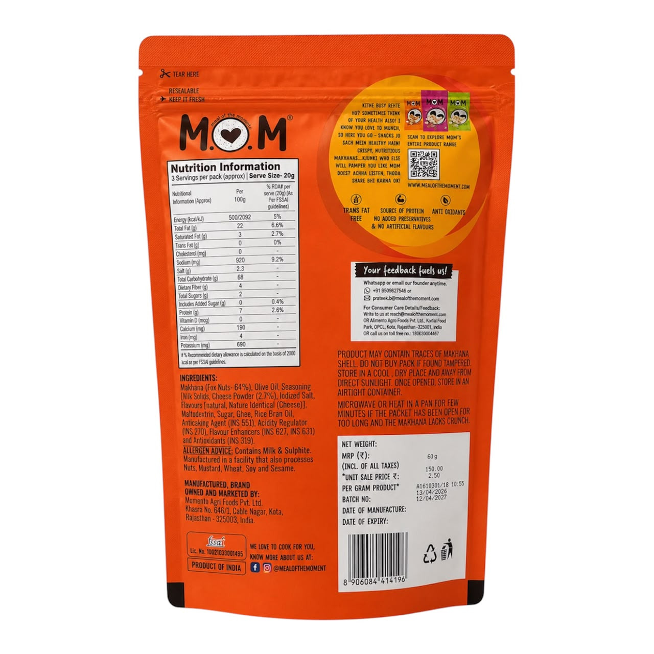 Roasted MakhanaCheddar Cheese-60g