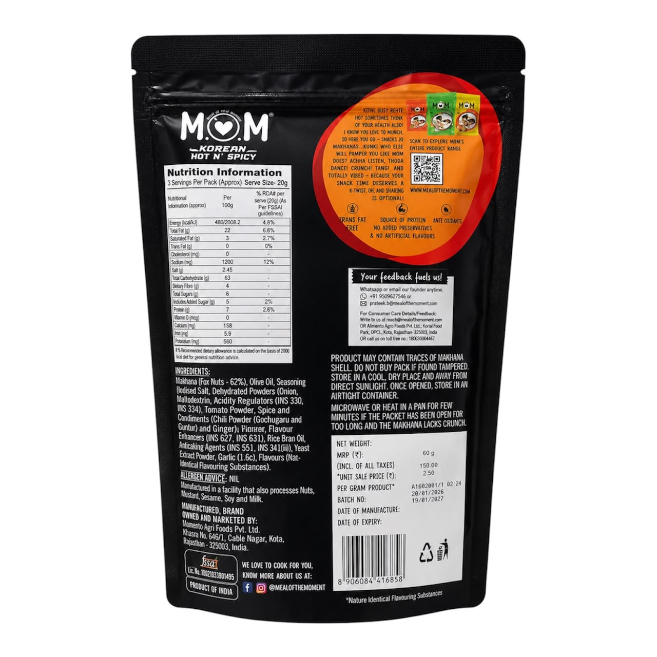 Roasted MakhanaKorean Hot n Spicy-60g