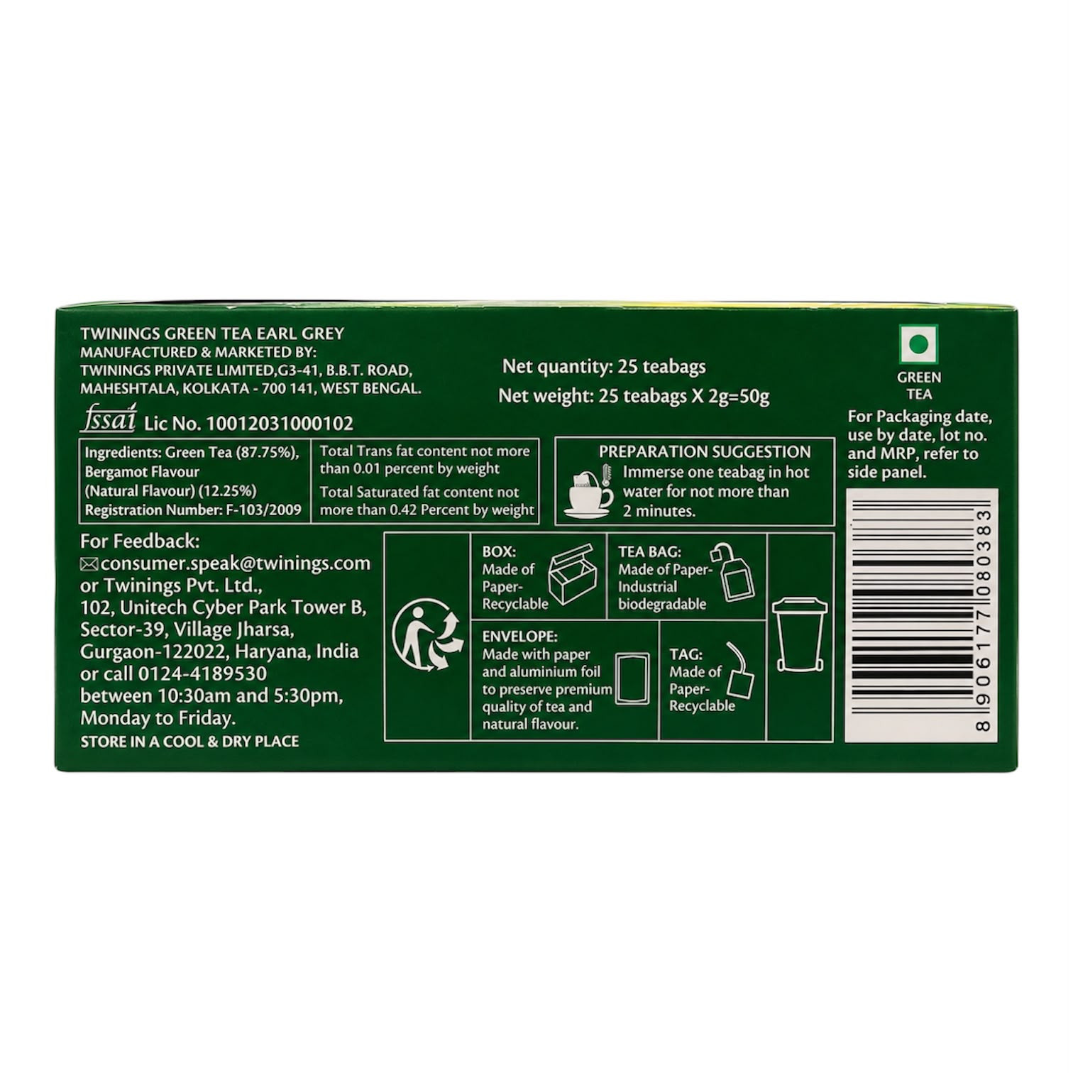 Green TeaEarl Grey- 25 bags