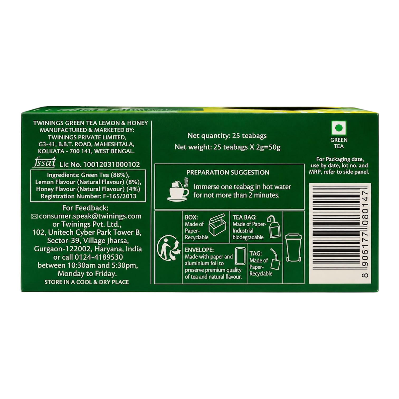 Green TeaLemon n Honey- 25 bags