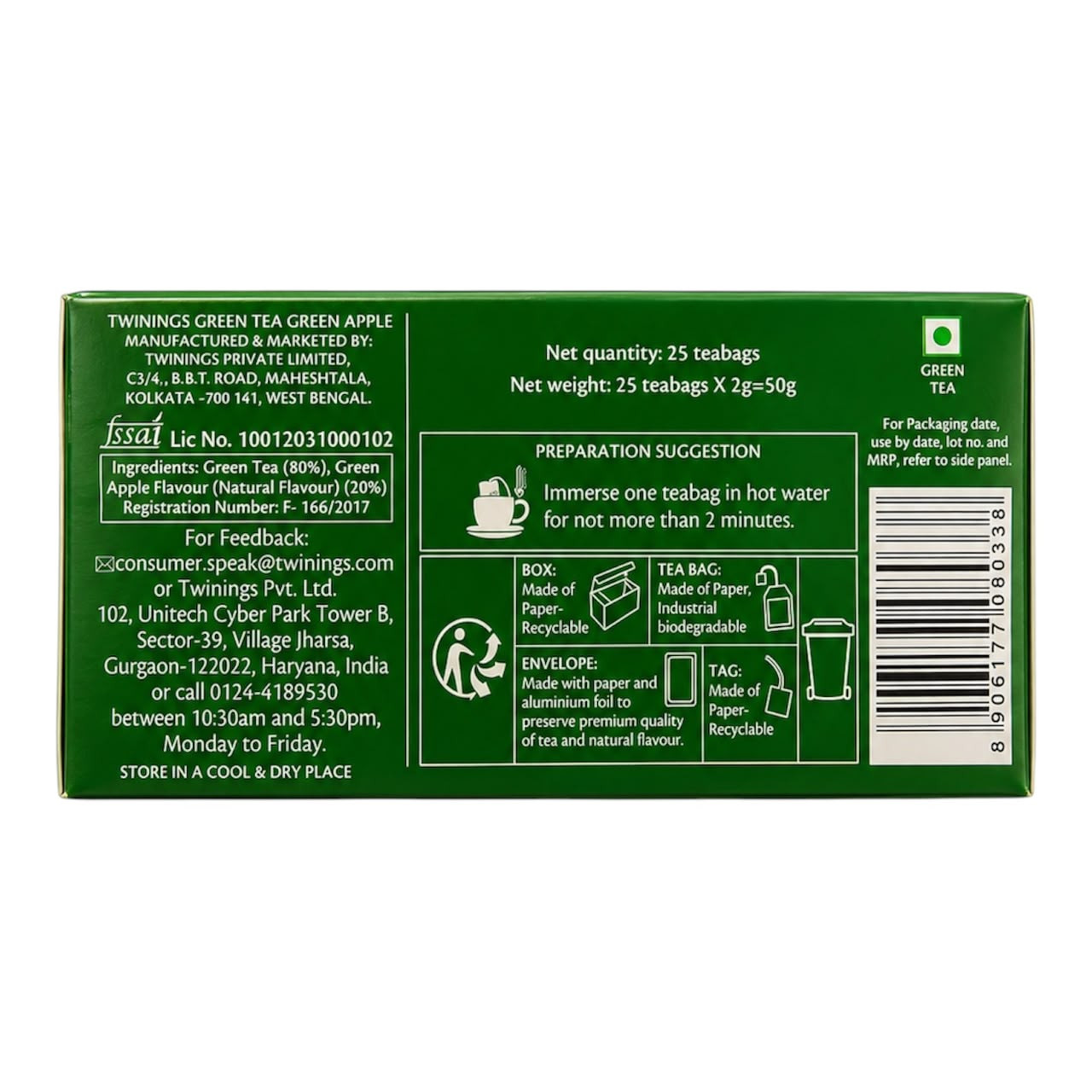 Green TeaGreen Apple- 25 bags