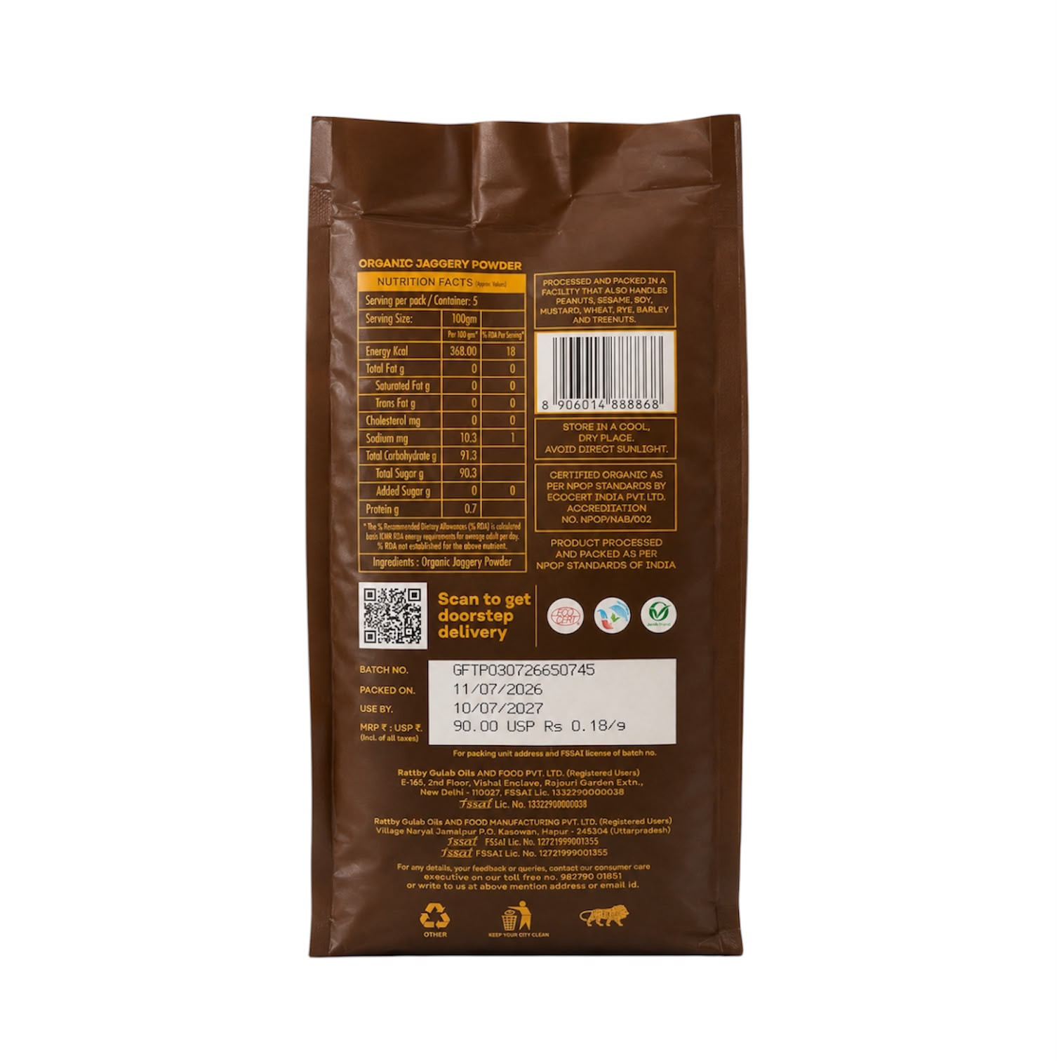 Organic Jaggery Powder-500g