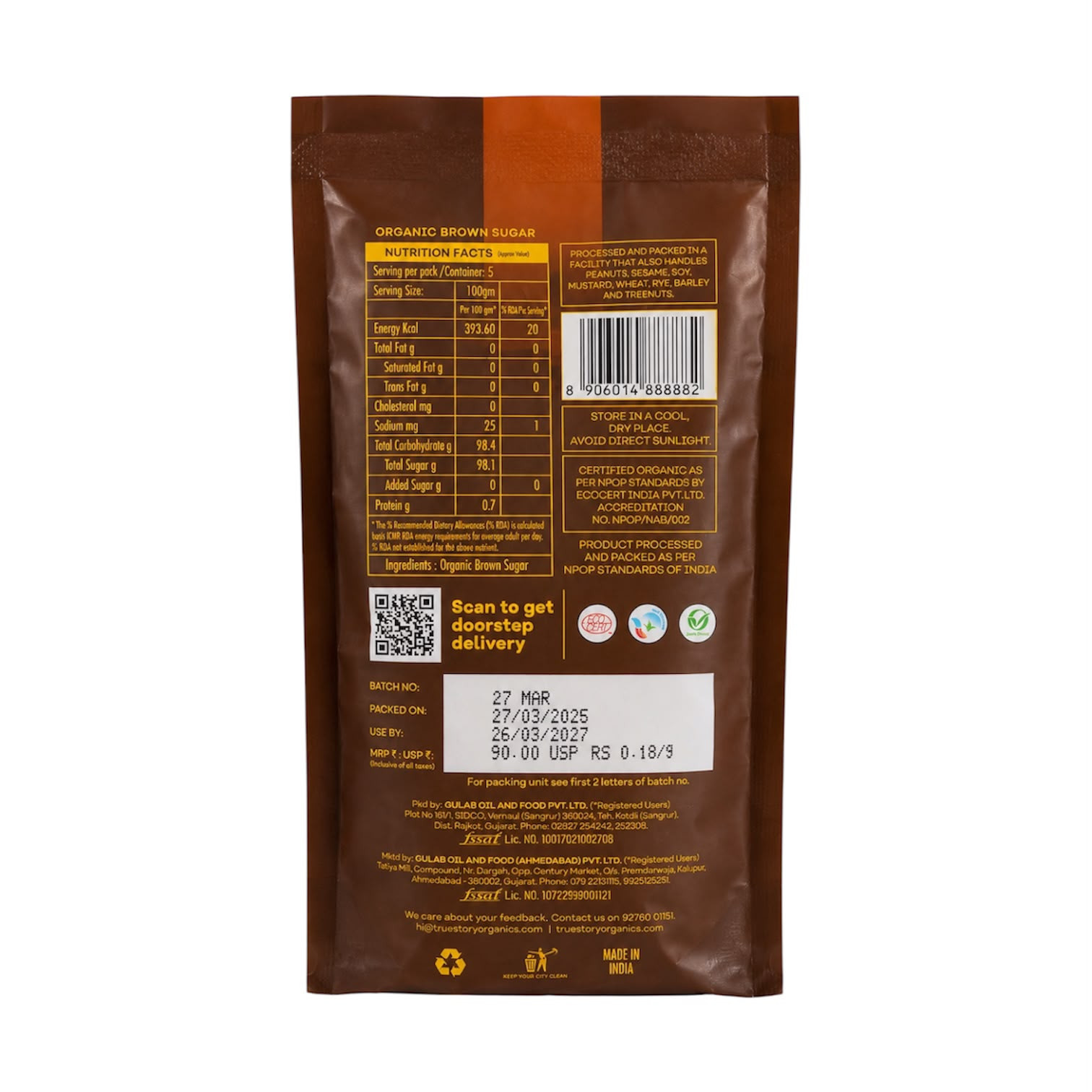 Organic Brown Sugar- 500g