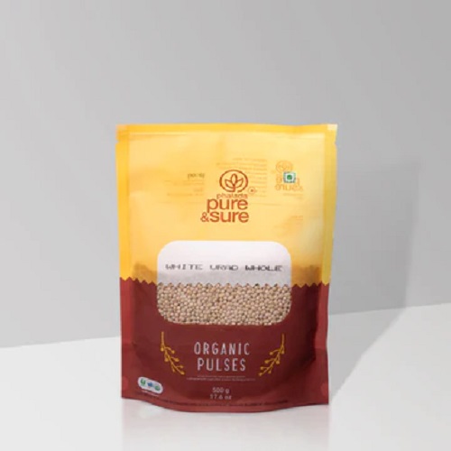 ORGANIC WHITE URAD DAL WHOLE - 500 G