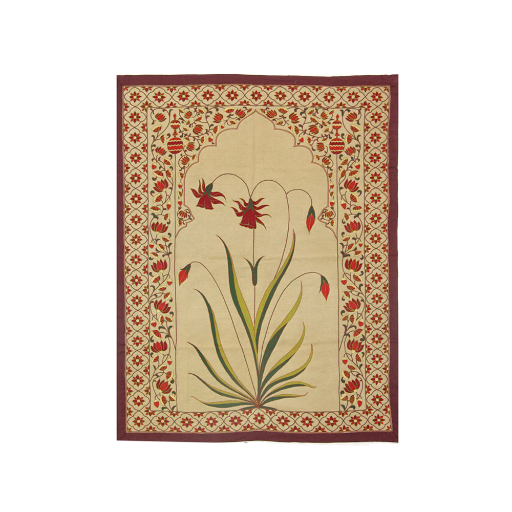 Floral Arch Hand-Embroidered Textile Panel
