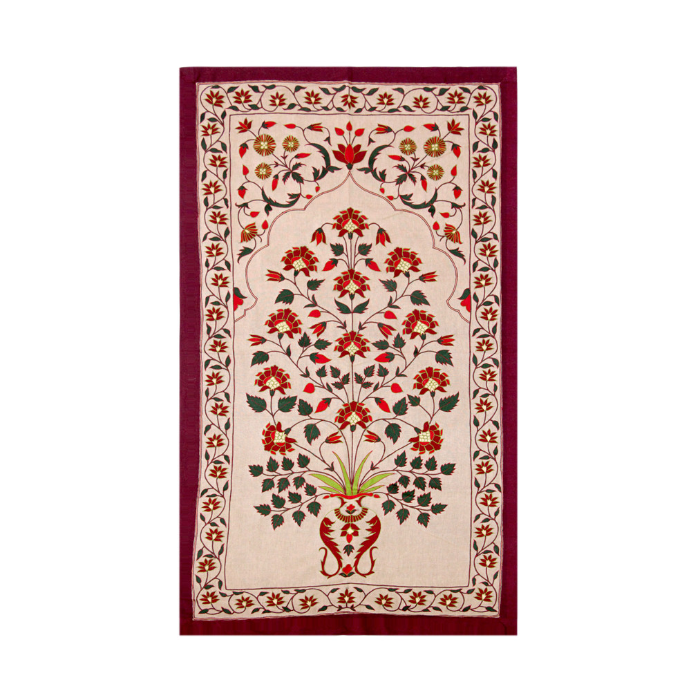 Floral embroidered textile