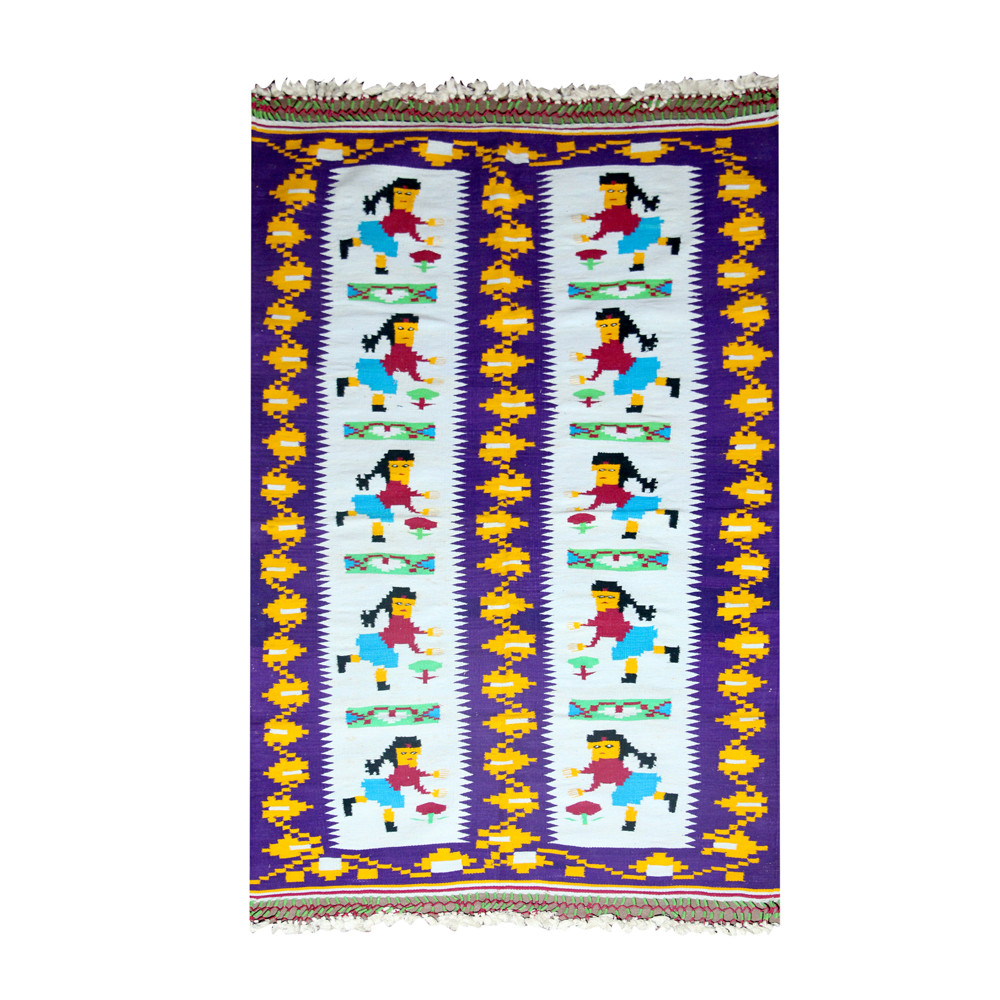 Dancing Maiden Vintage Flatwoven Bridal Dhurrie