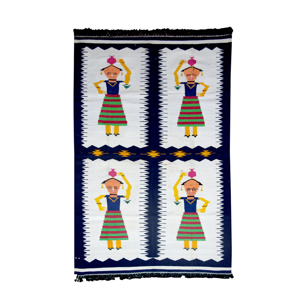 Water Bearer Vintage Flatwoven Bridal Dhurrie