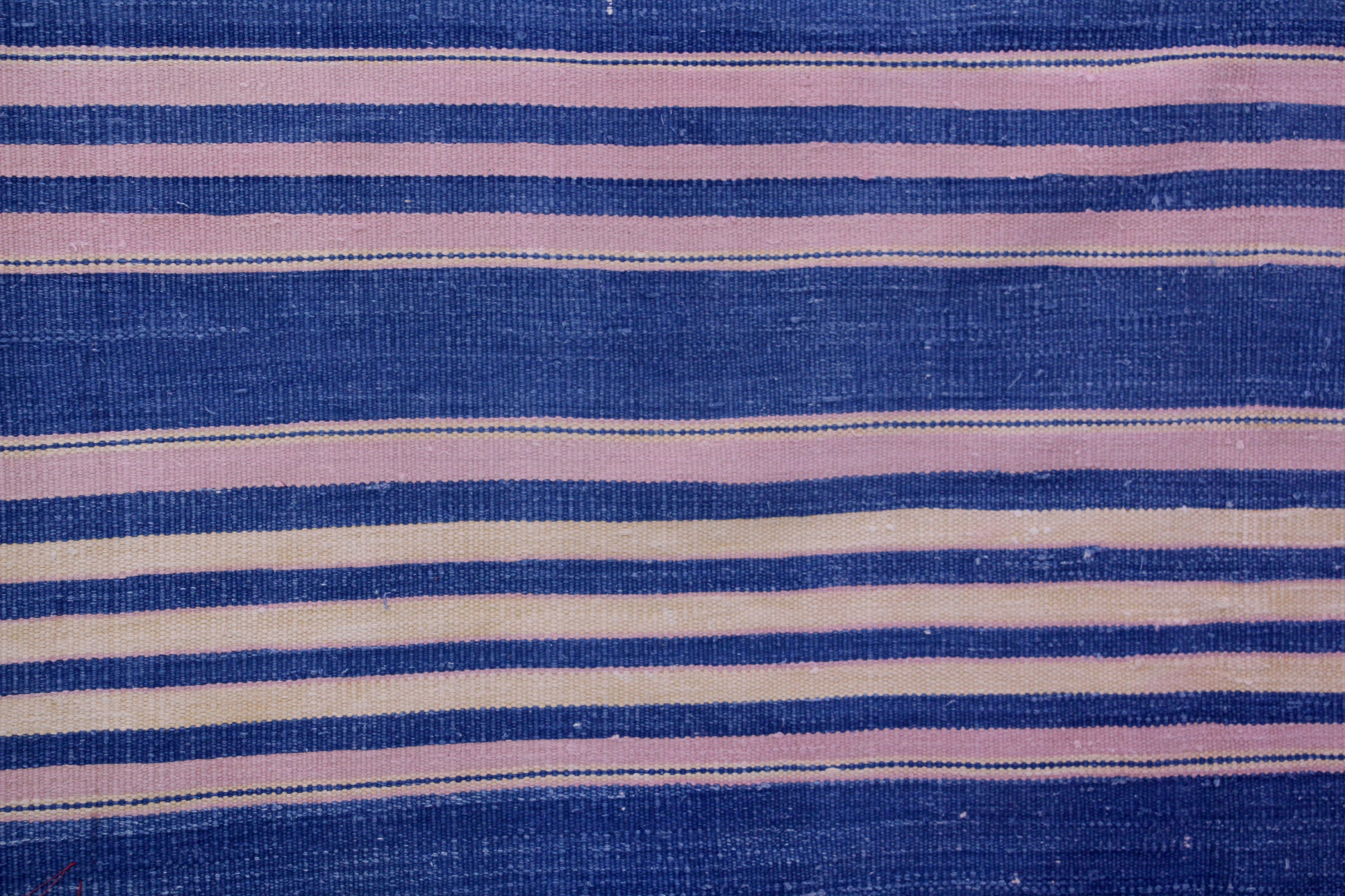 Indigo Horizon Vintage Striped Flatwoven Dhurrie
