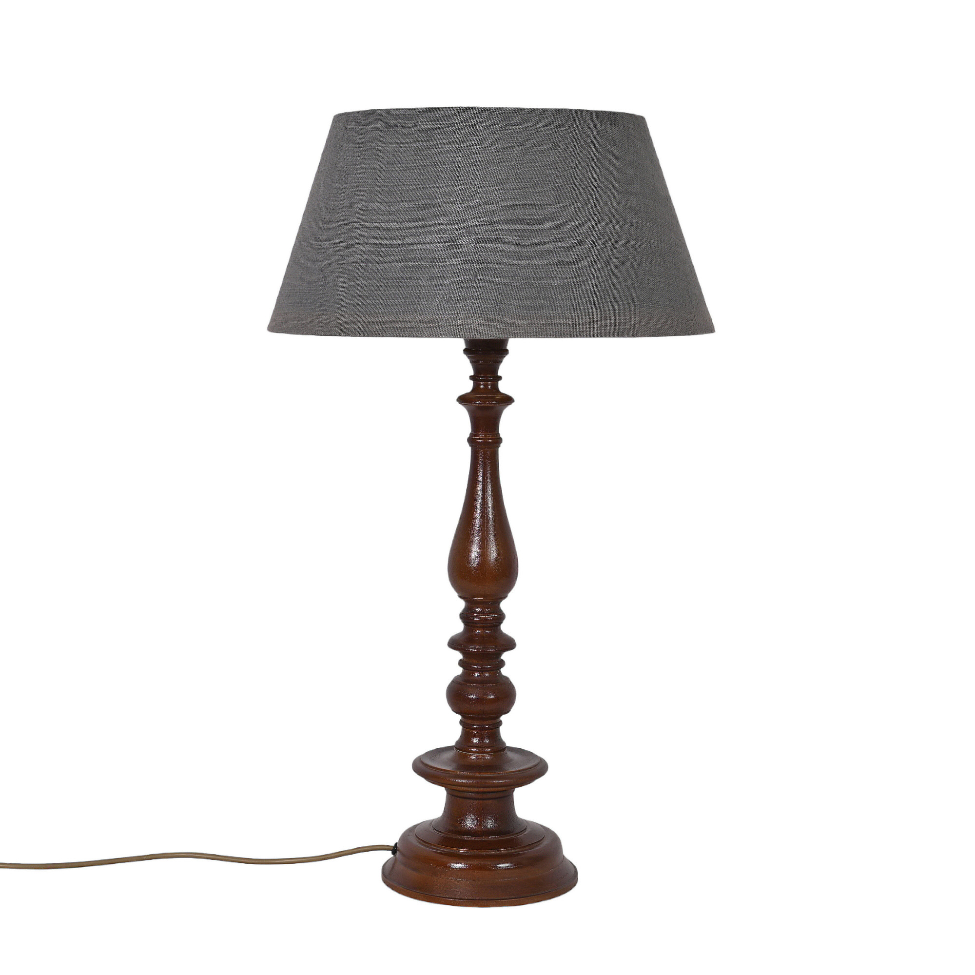 Classic Turned Wooden Table Lamp