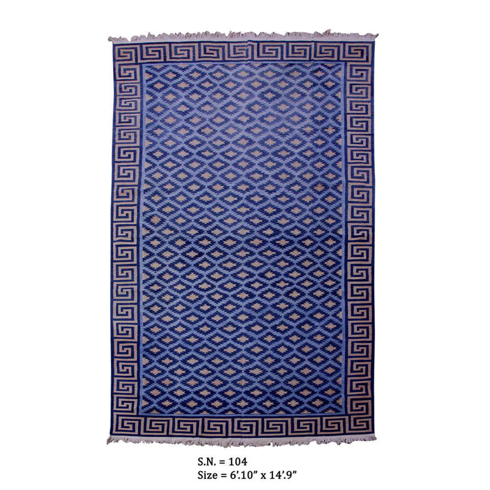 Aegean Labyrinth Vintage Geometric Flatwoven Dhurrie