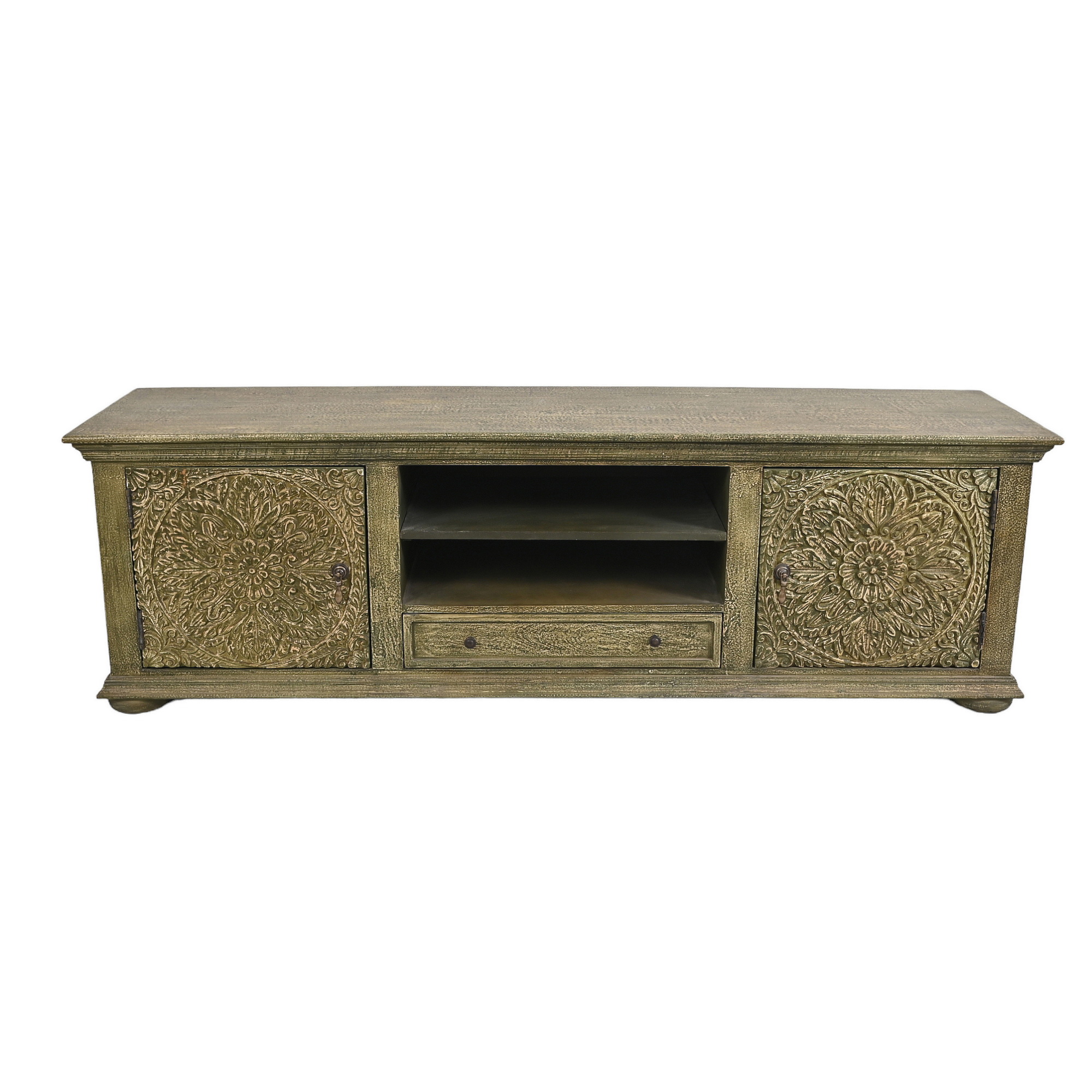 Distress green farmhouse sideboard