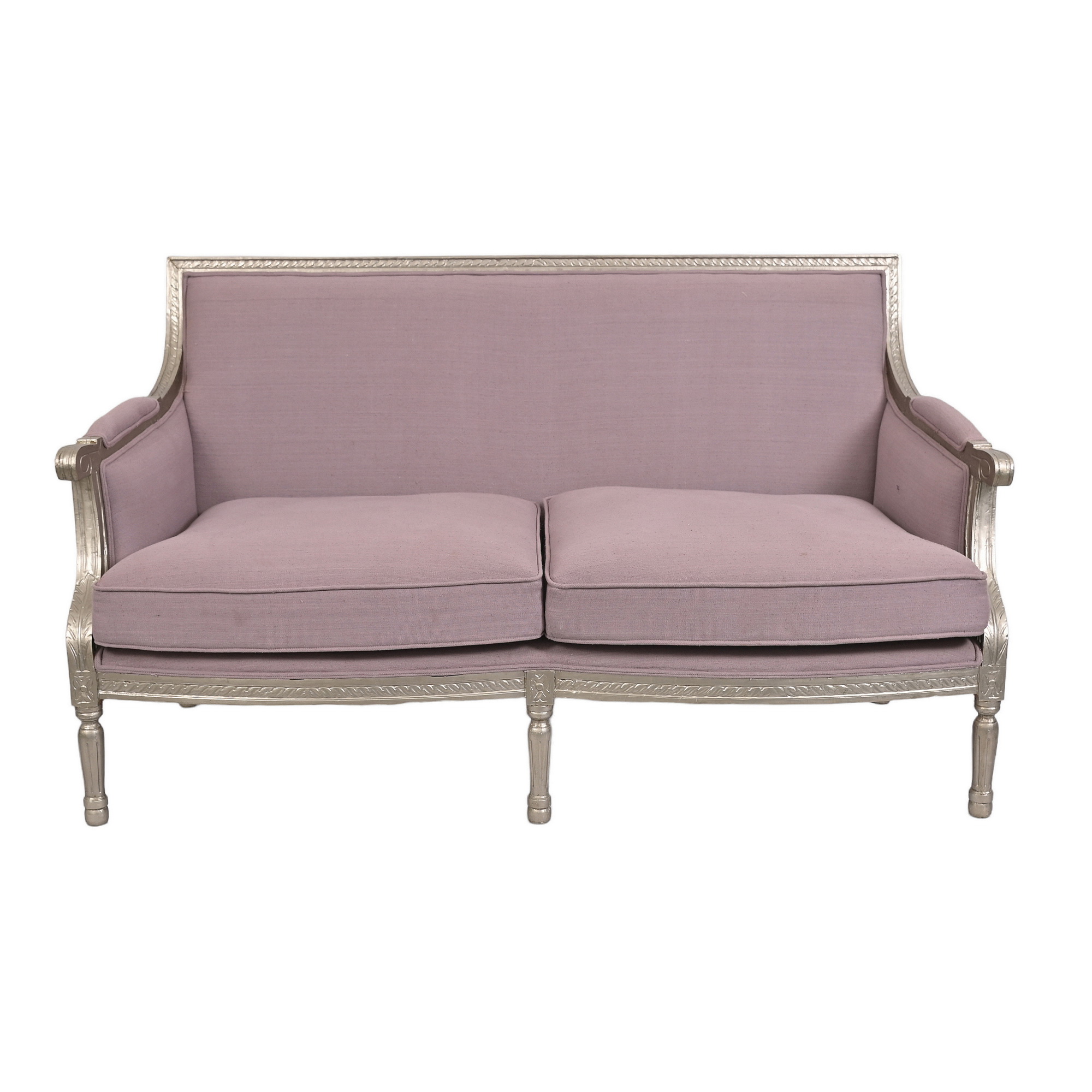 Lilac linen French Louis Settee