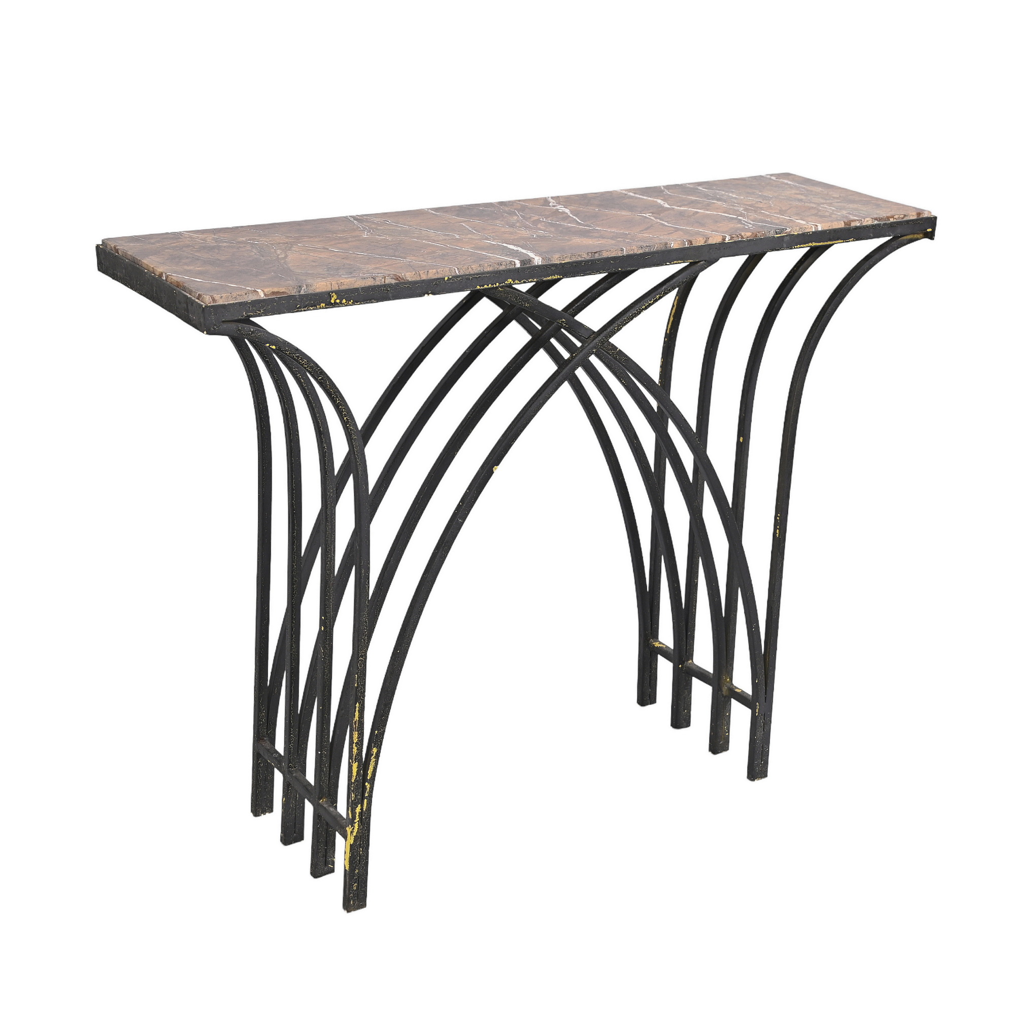 Wrought iron compact console