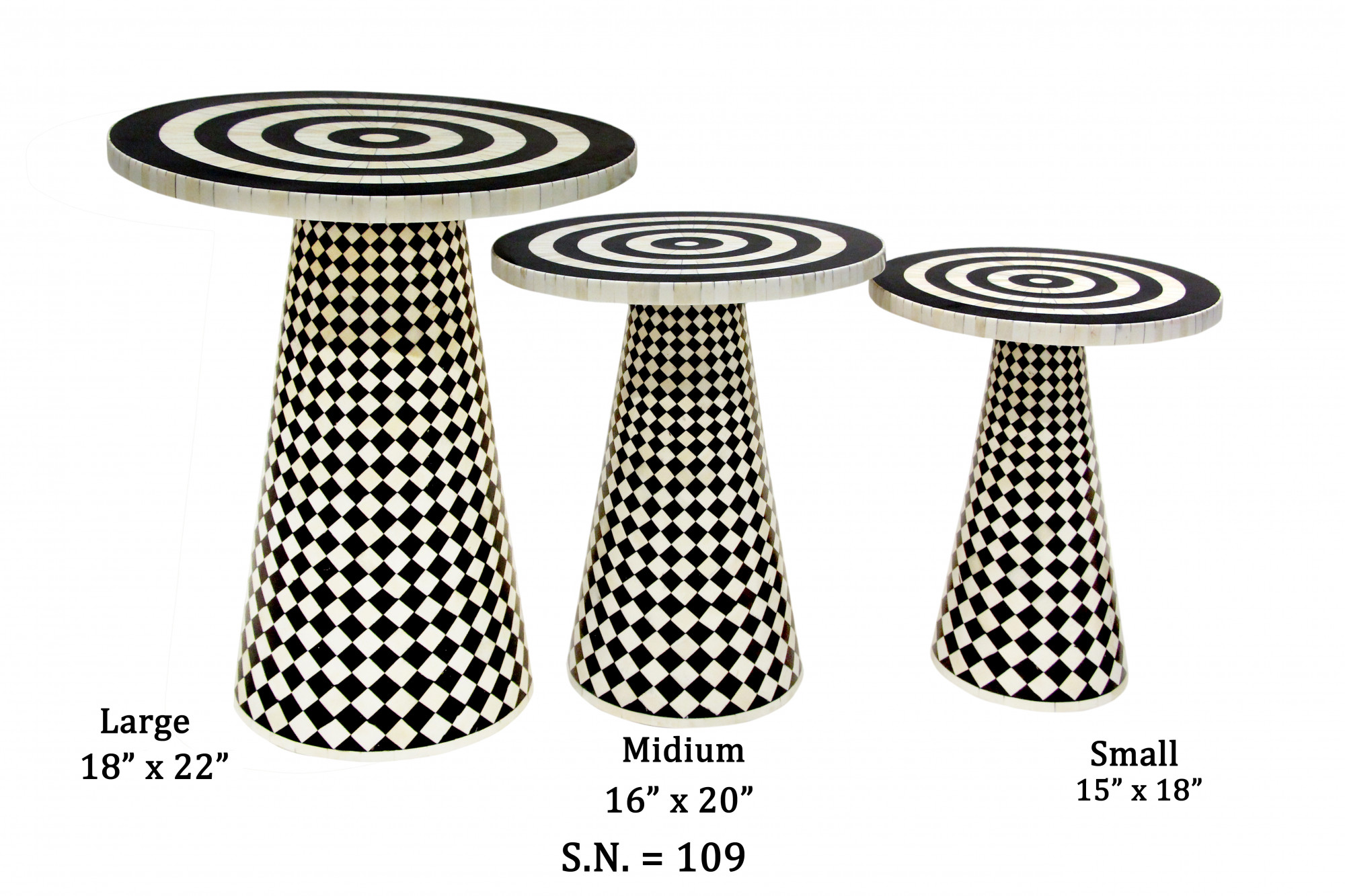 Optic Nesting Side Tables Living Mosaic- set of 3