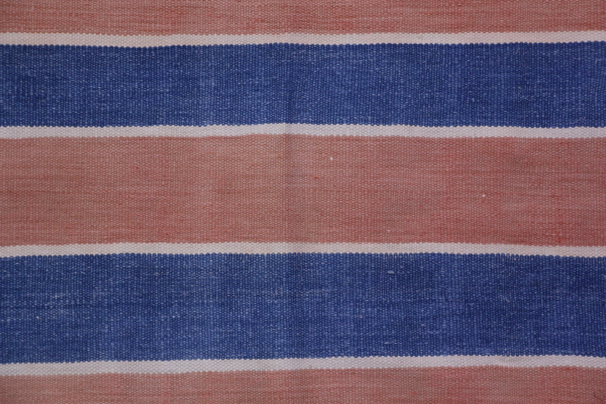 Indigo  Blush Stripe  Vintage Flatwoven Dhurrie