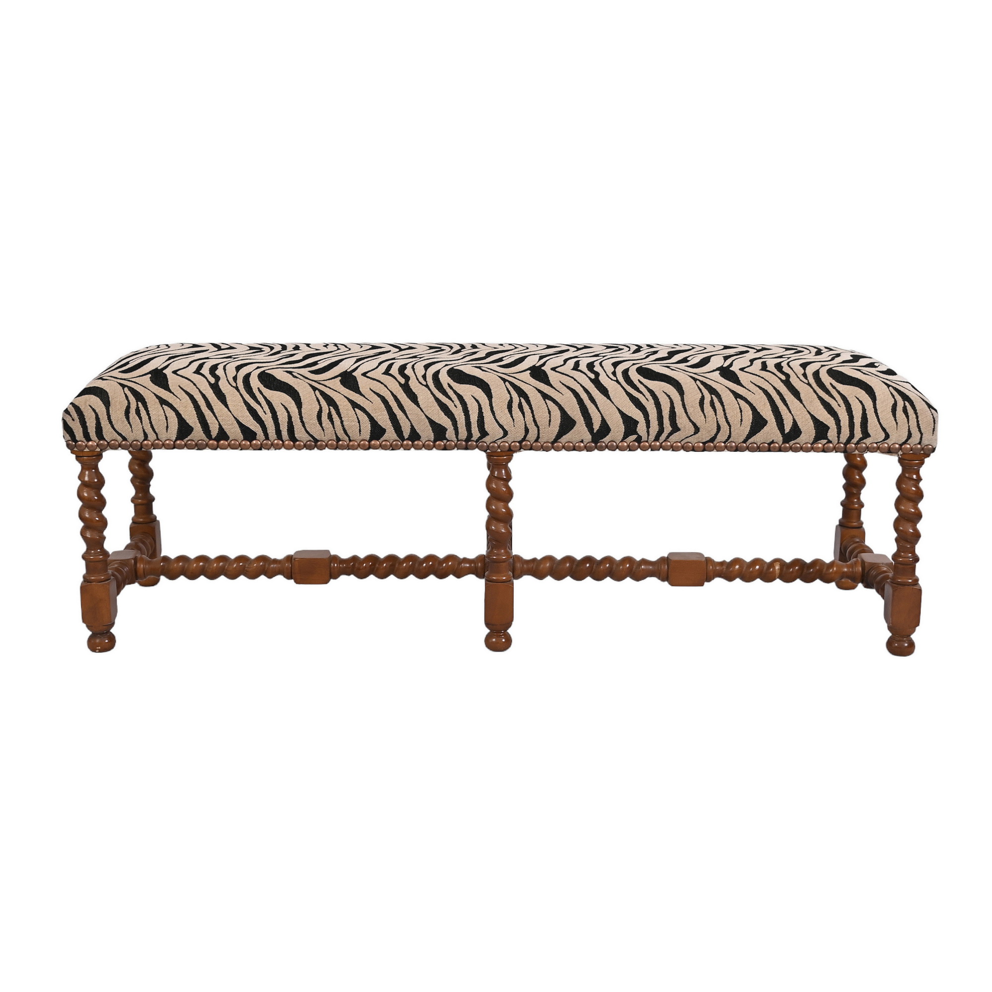 Barcelona long bench - walnut jacquard