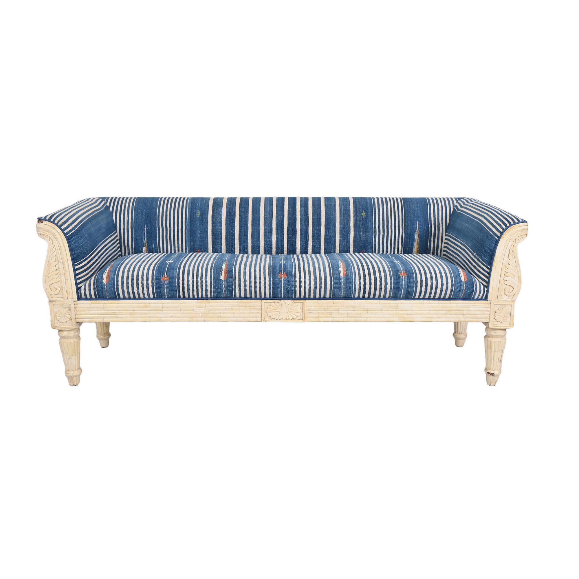 Bone inlay dhurrie sofa