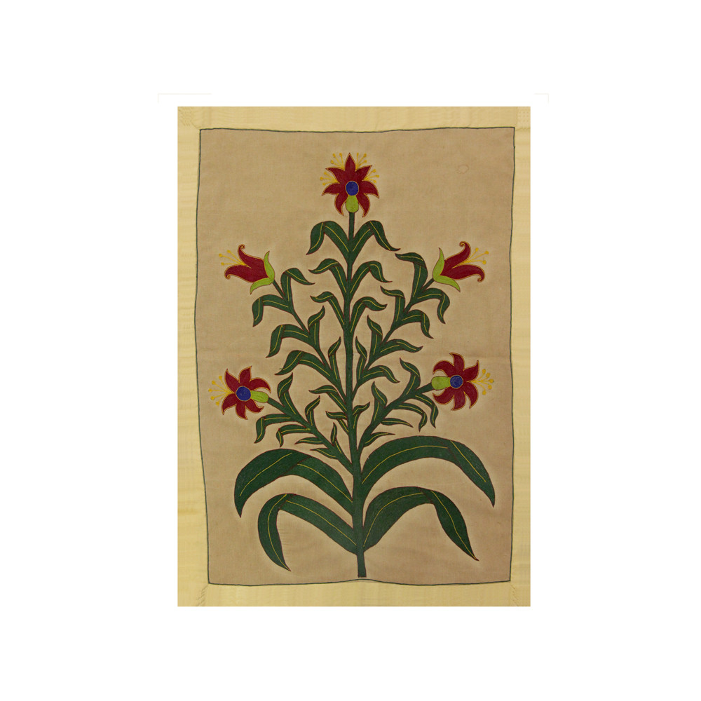 Hand-Embroidered Textile Panel