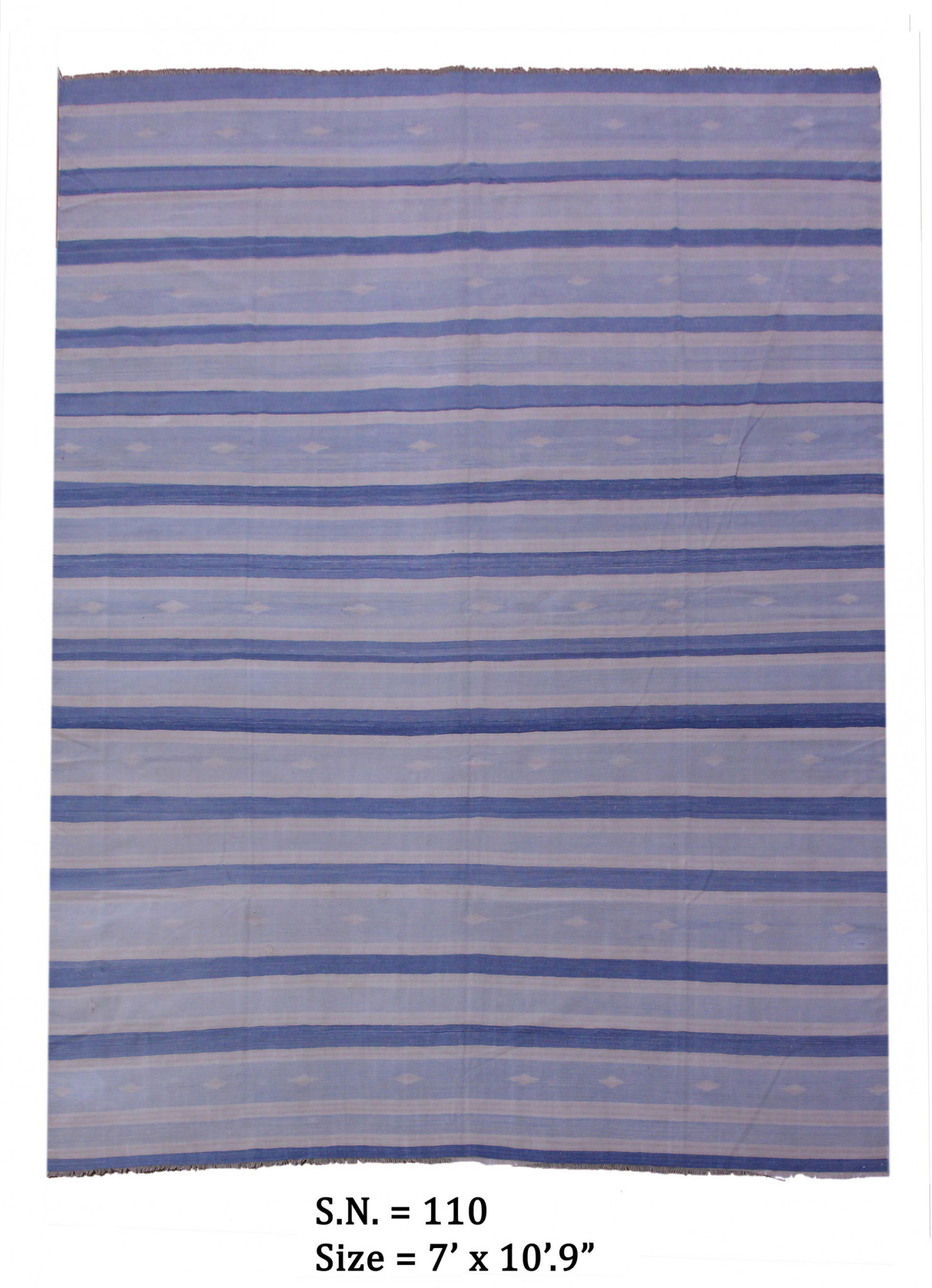 Soft Indigo Horizon  Vintage Flatwoven Dhurrie