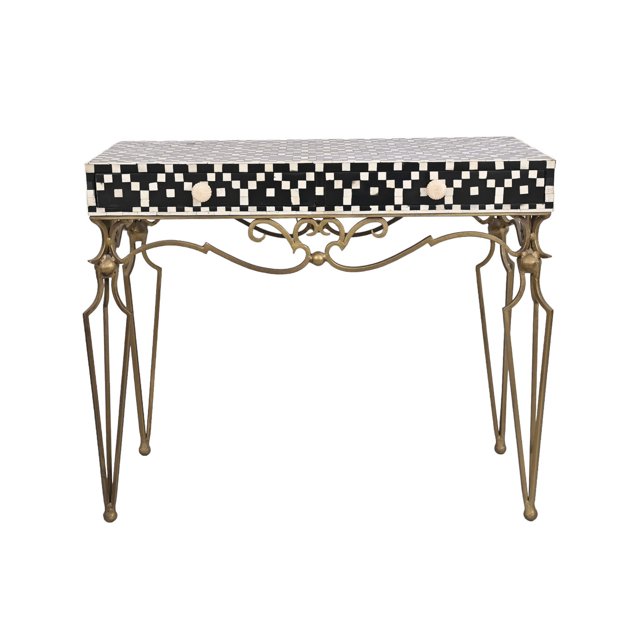 Shirin Bone inlay iron console