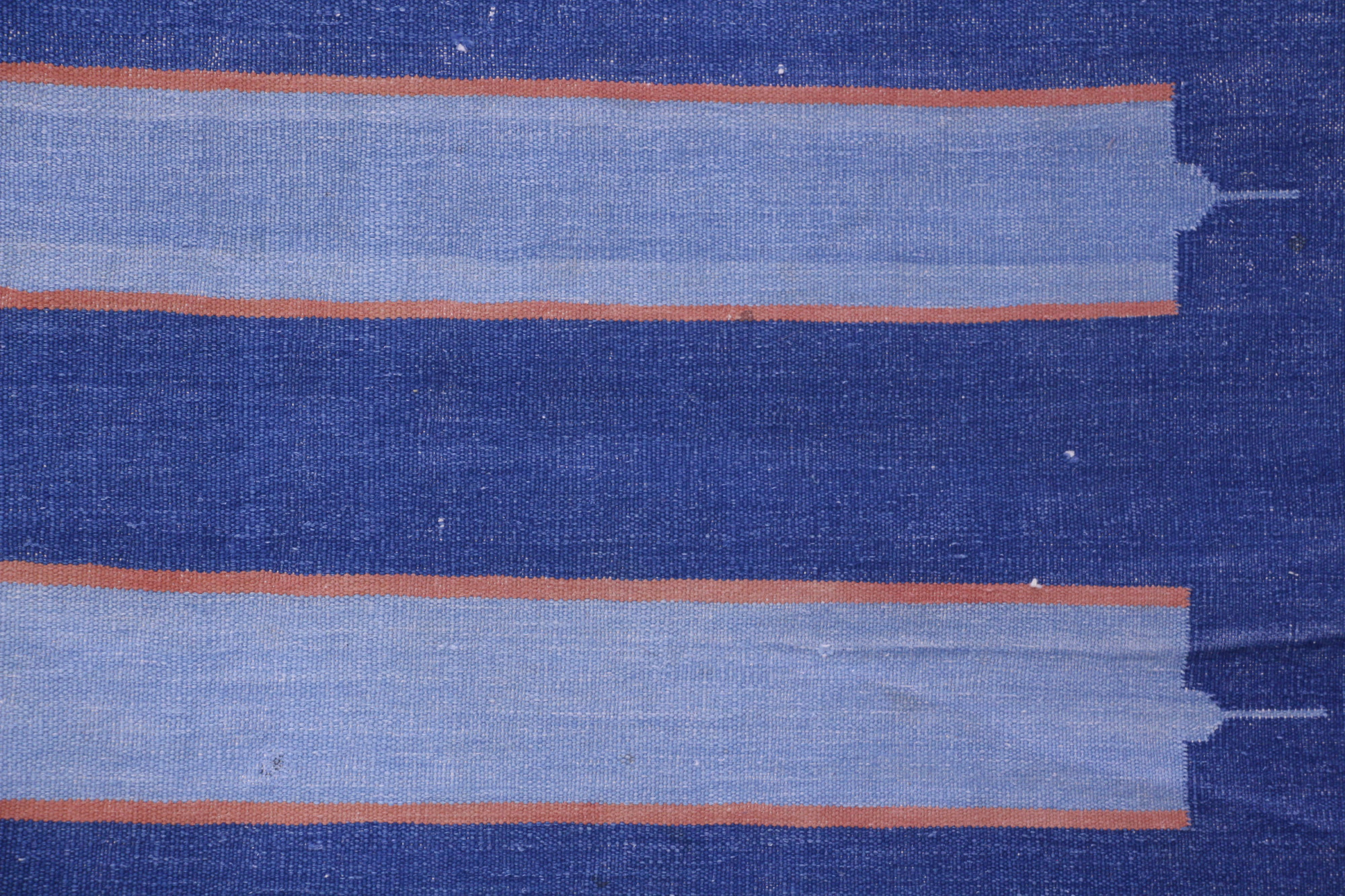 Midnight Indigo Stripe  Vintage Flatwoven Dhurrie