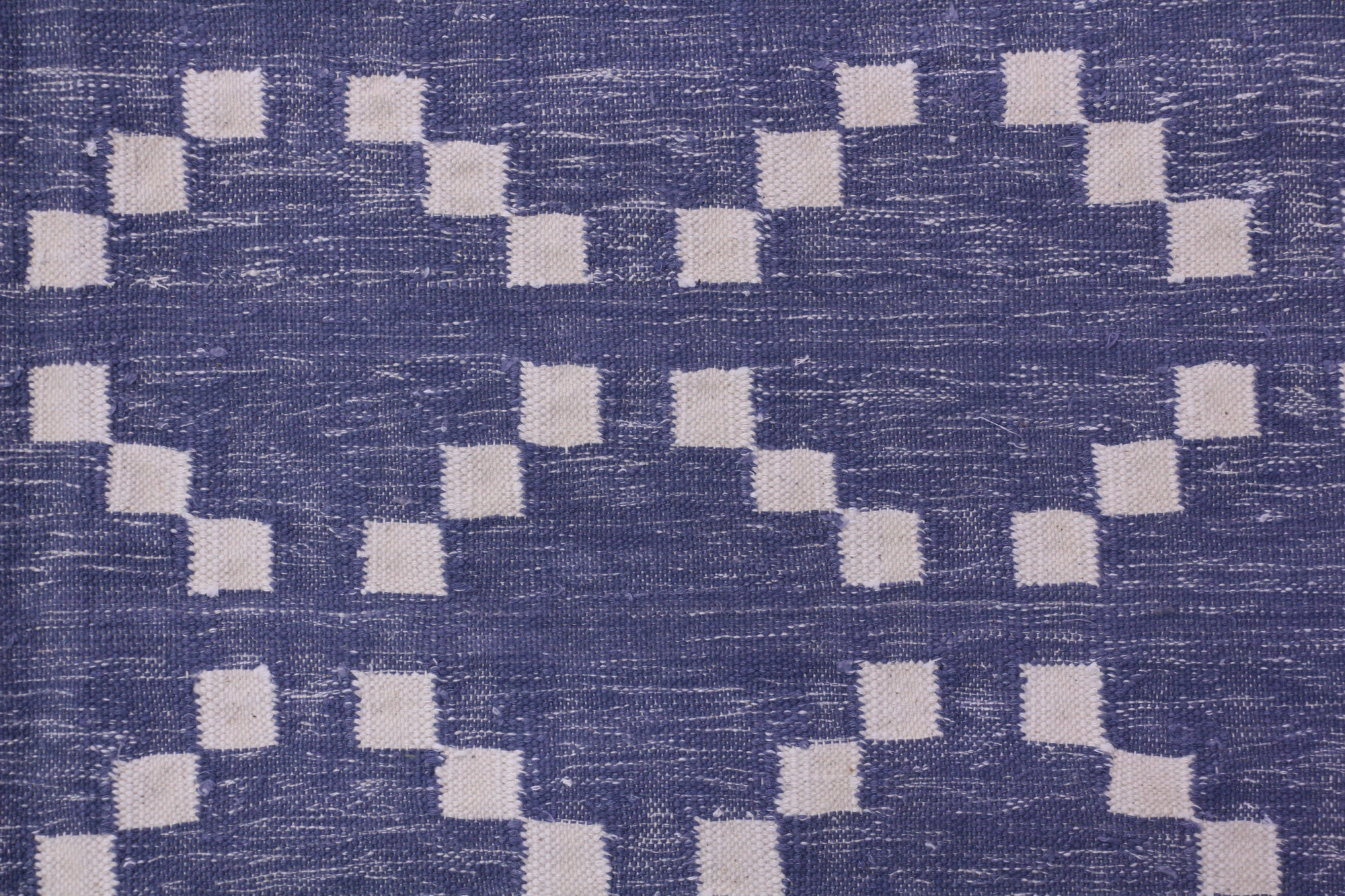 Indigo Lattice  Vintage Geometric Dhurrie