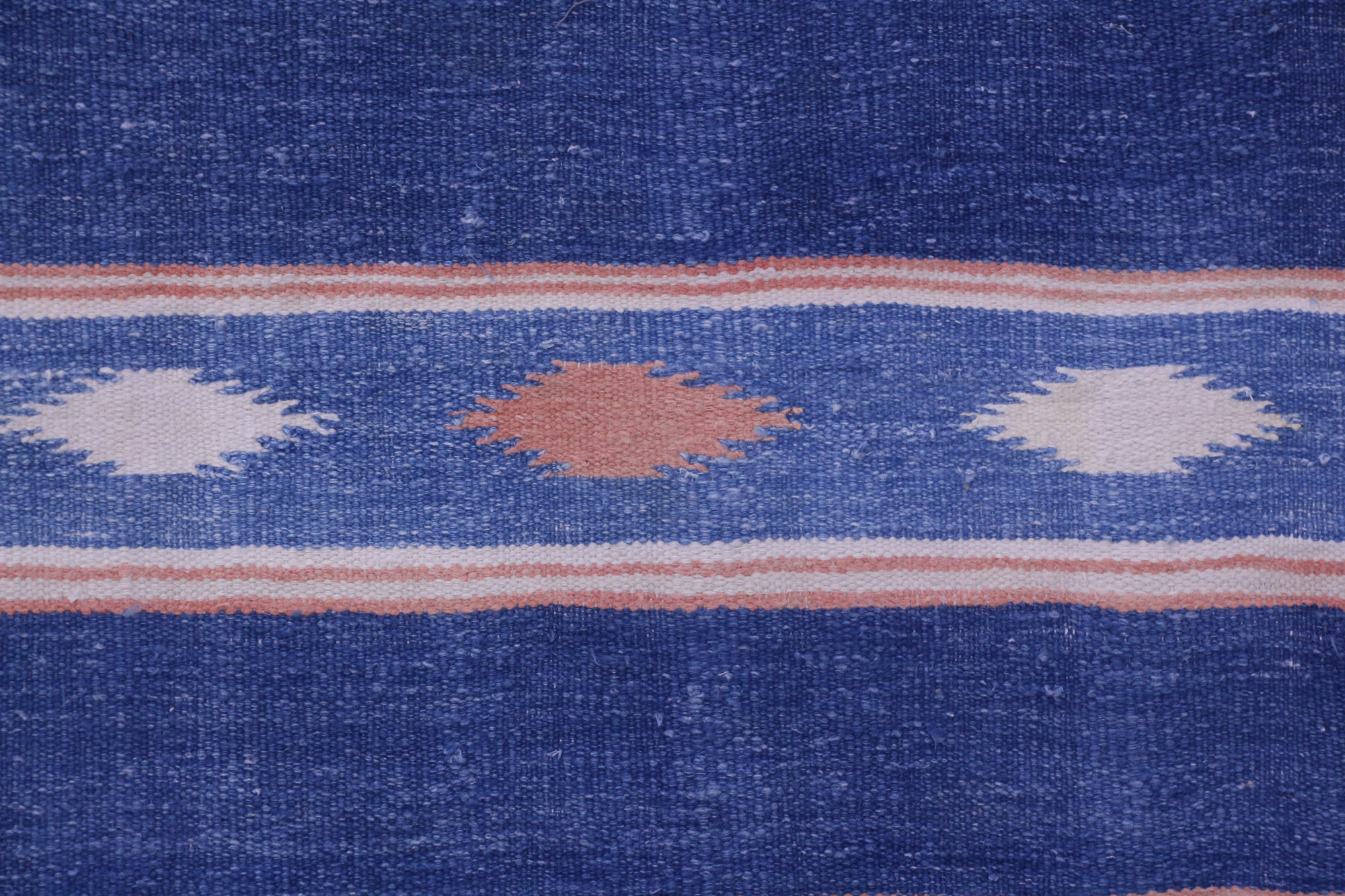 Royal Indigo Stripe Vintage Tribal Dhurrie
