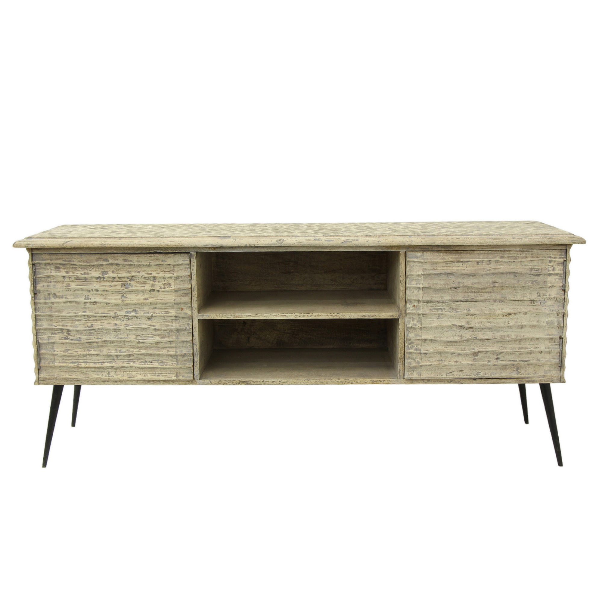 Hand hewn tv console