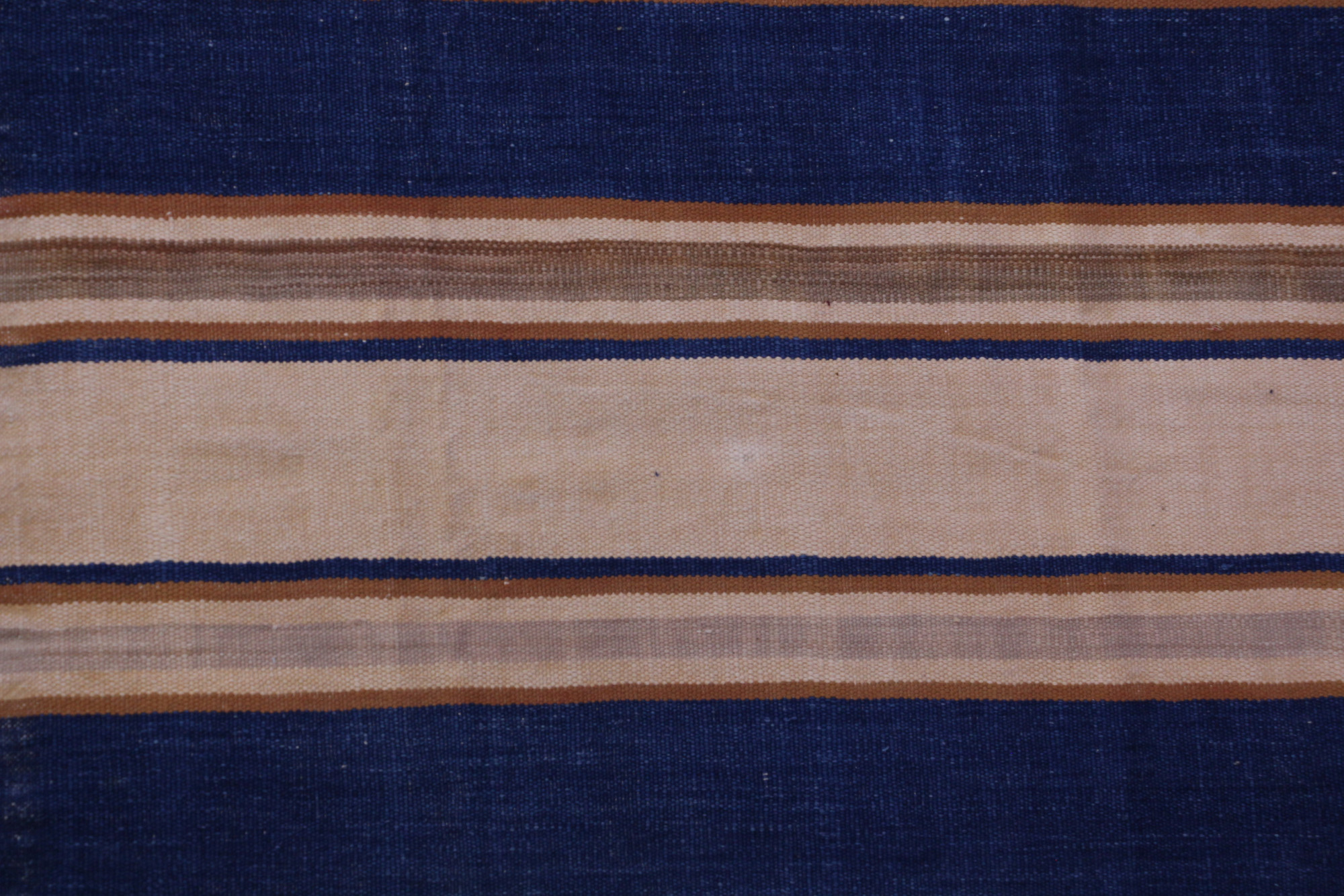 Indigo Horizon Vintage Striped Dhurrie