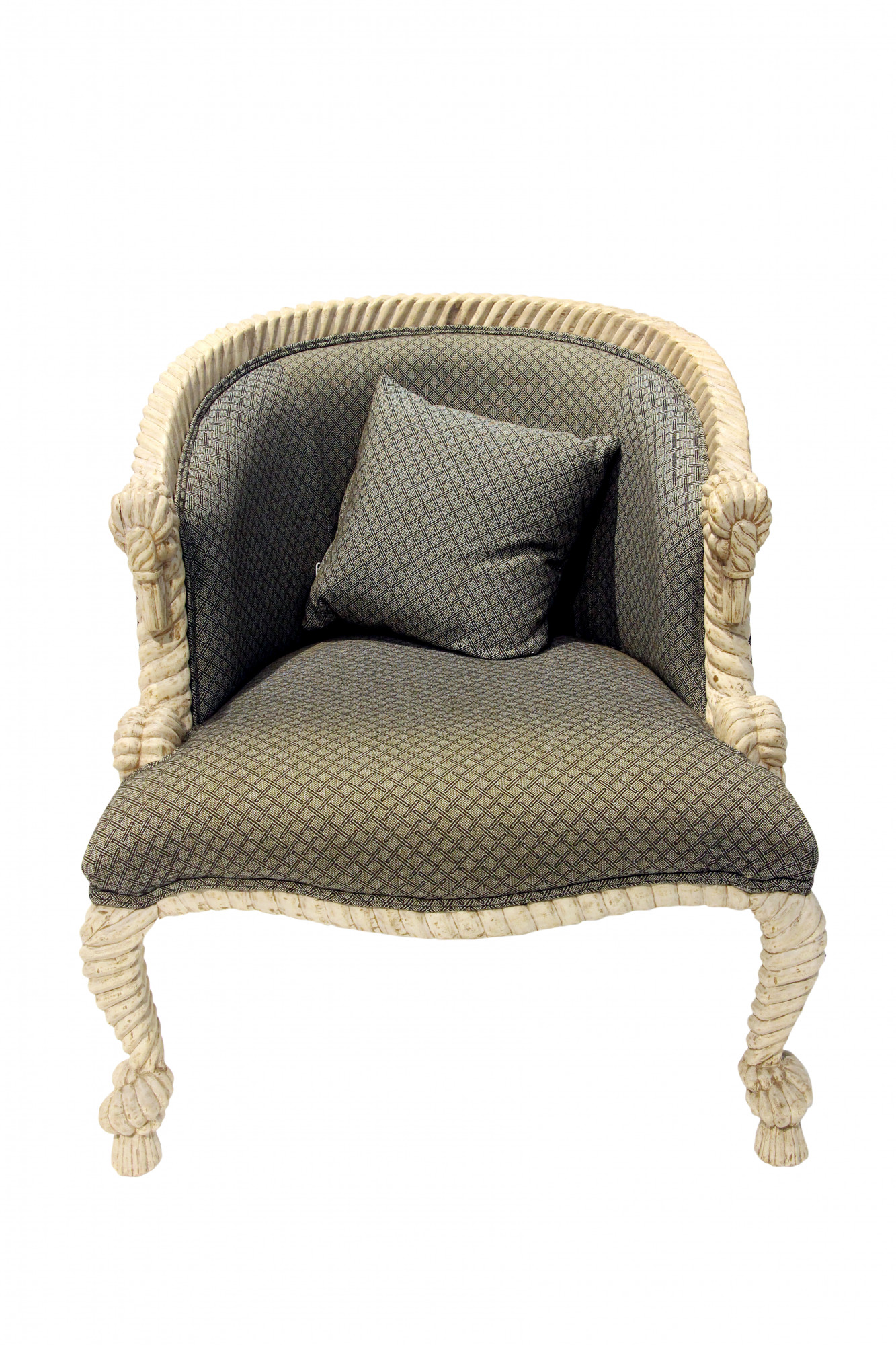 Statement rope carved Spanish tub chair