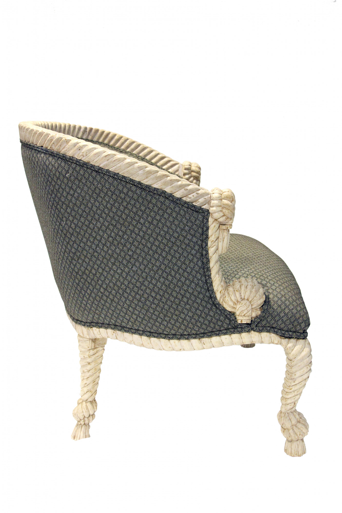 Statement rope carved Spanish tub chair