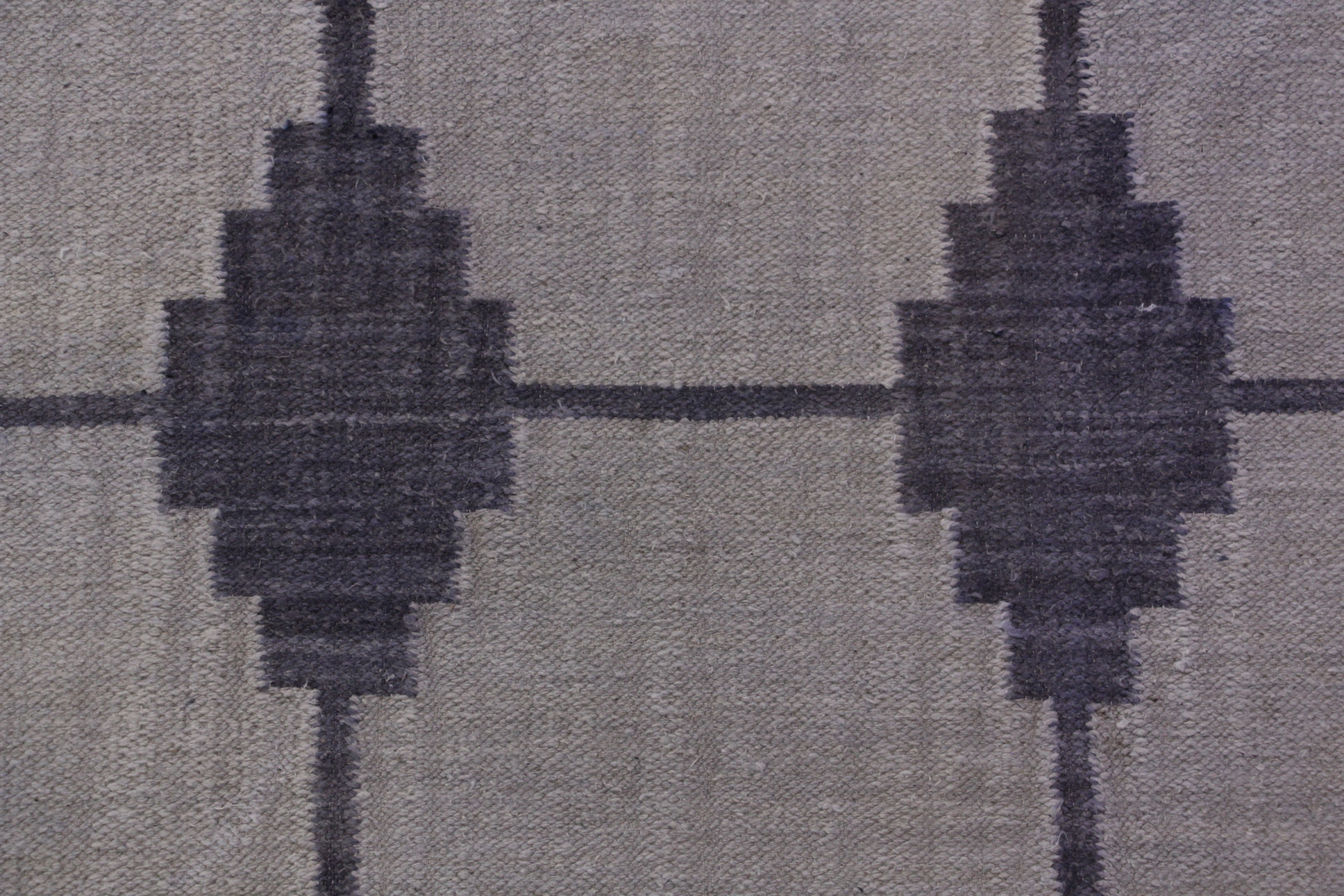 Moonstone Grid Vintage Flatwoven Dhurrie