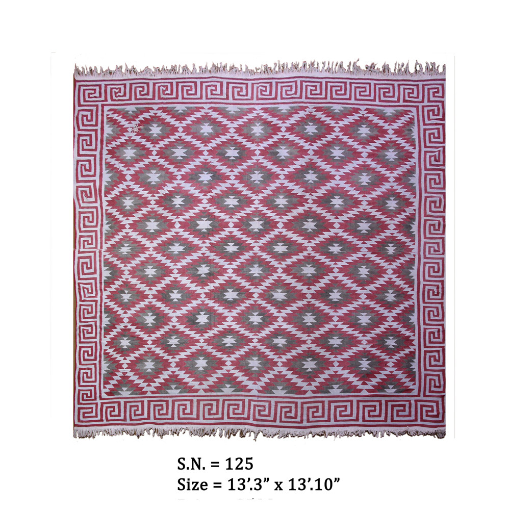 Rosewood Mosaic Vintage Flatwoven Dhurrie