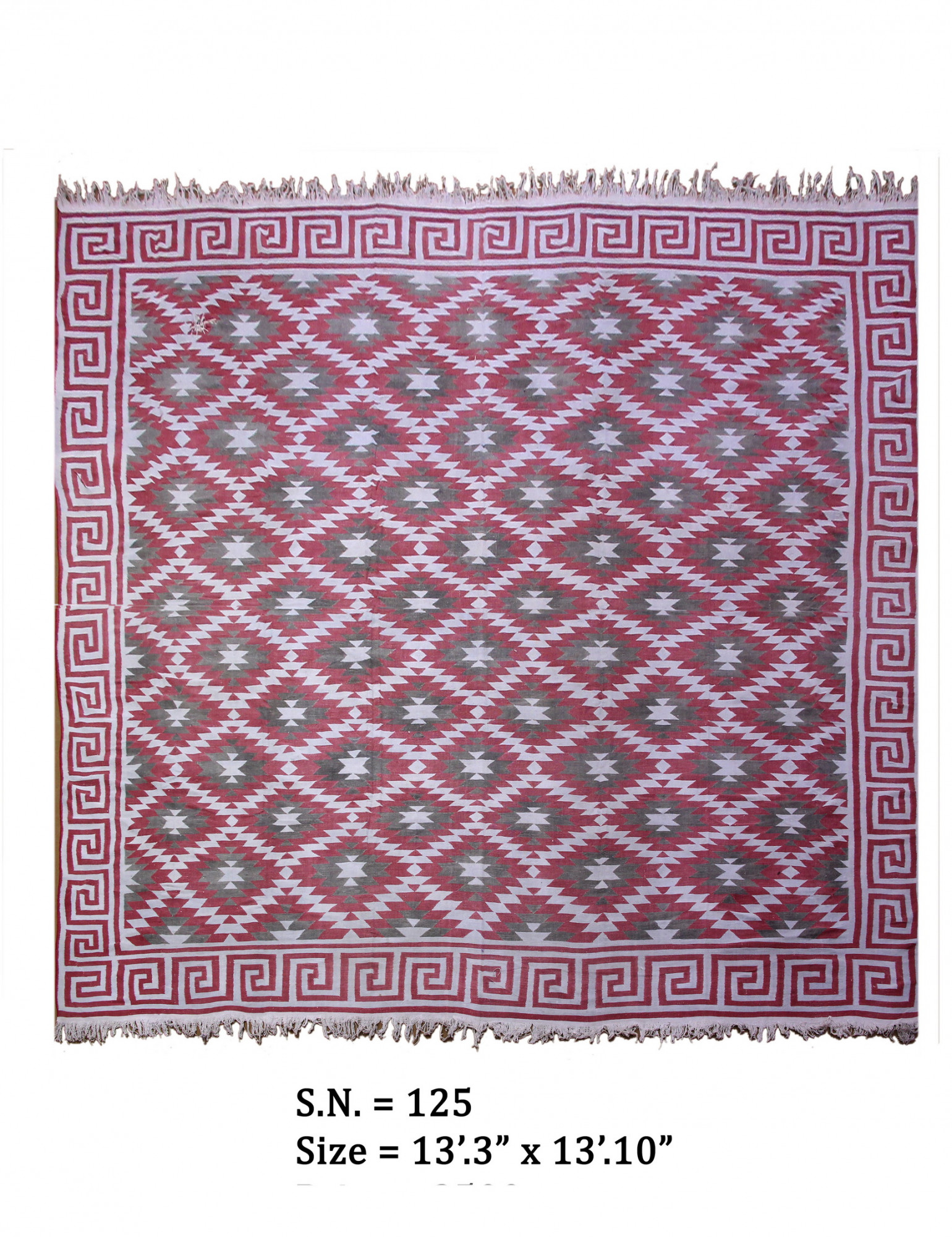 Rosewood Mosaic Vintage Flatwoven Dhurrie