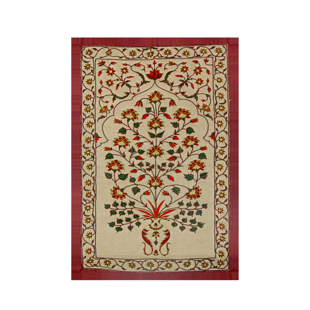 Image of Floral embroidered textile