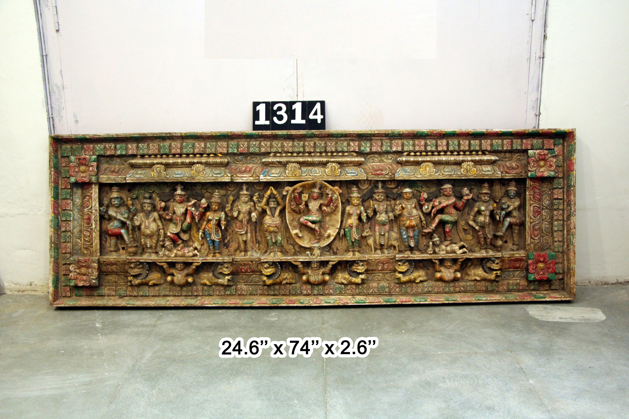 Hand carved vintage wooden Wall panel