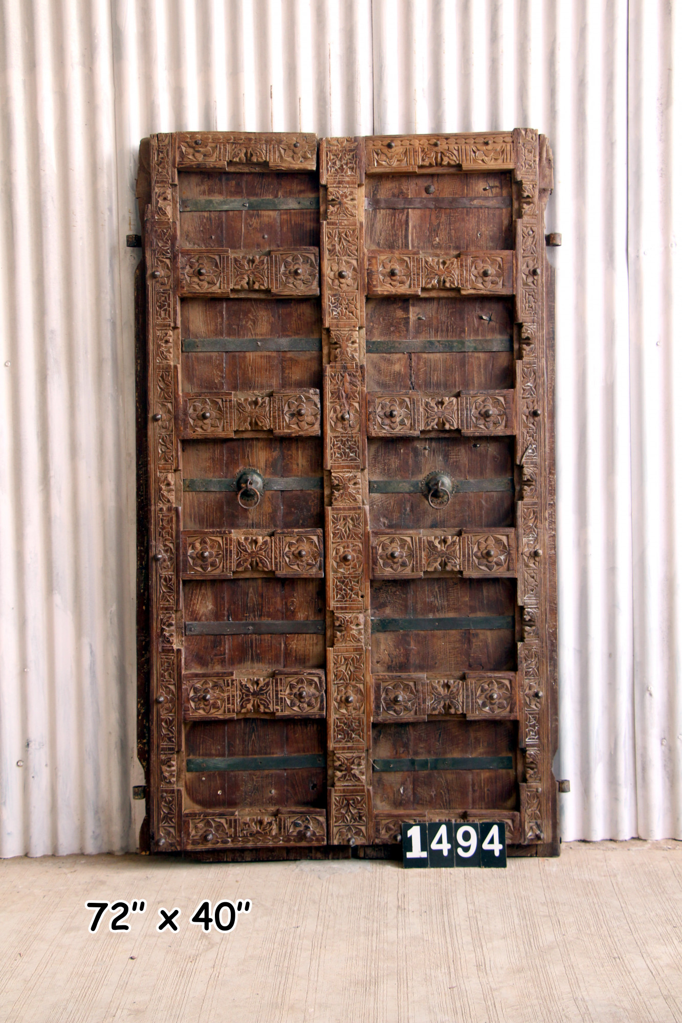 Vintage teak Wood door