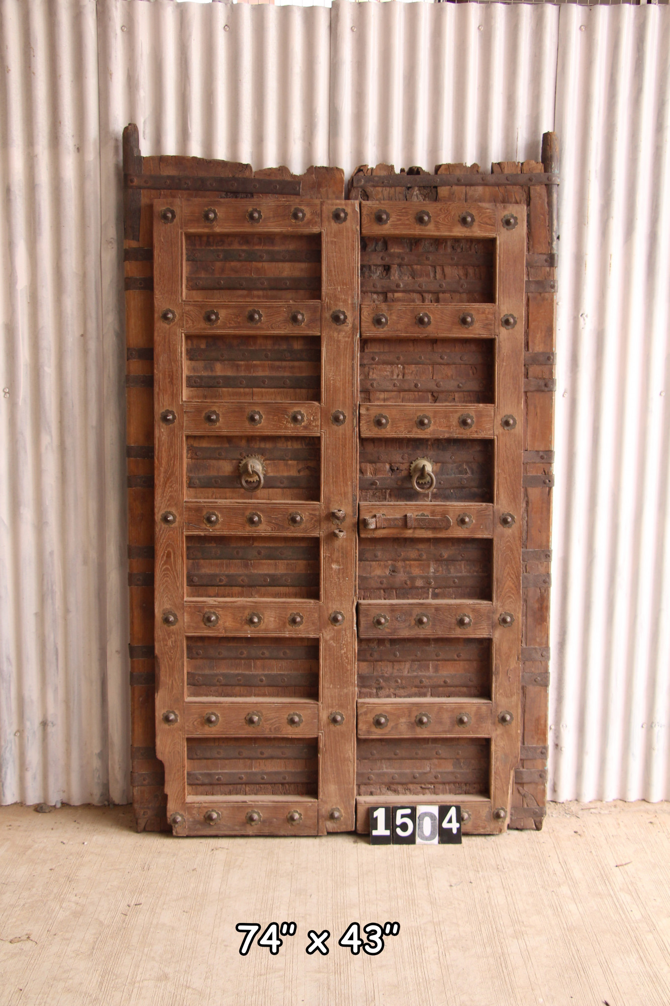 vintage teak wood door