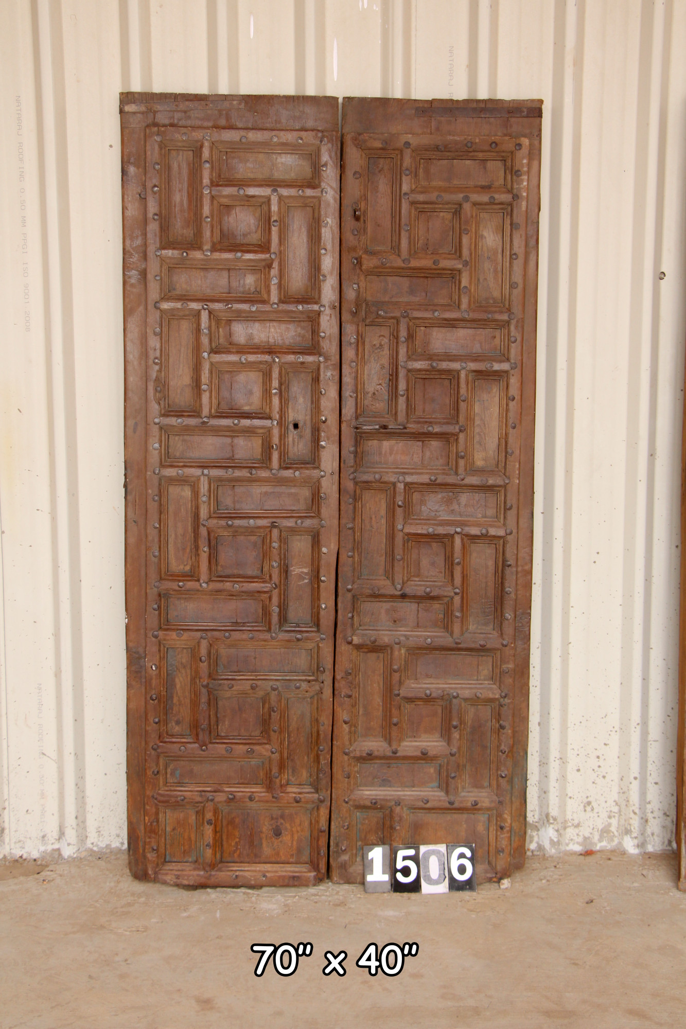 vintage teak wood door