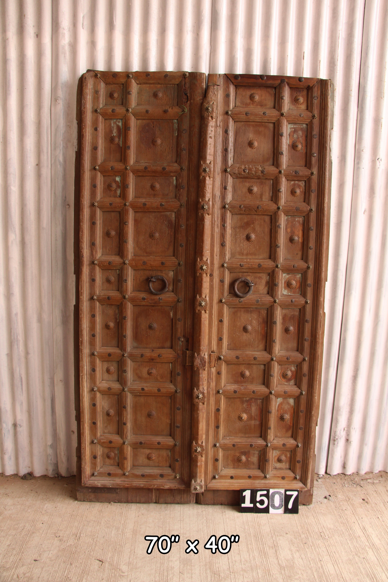 vintage teak wood door