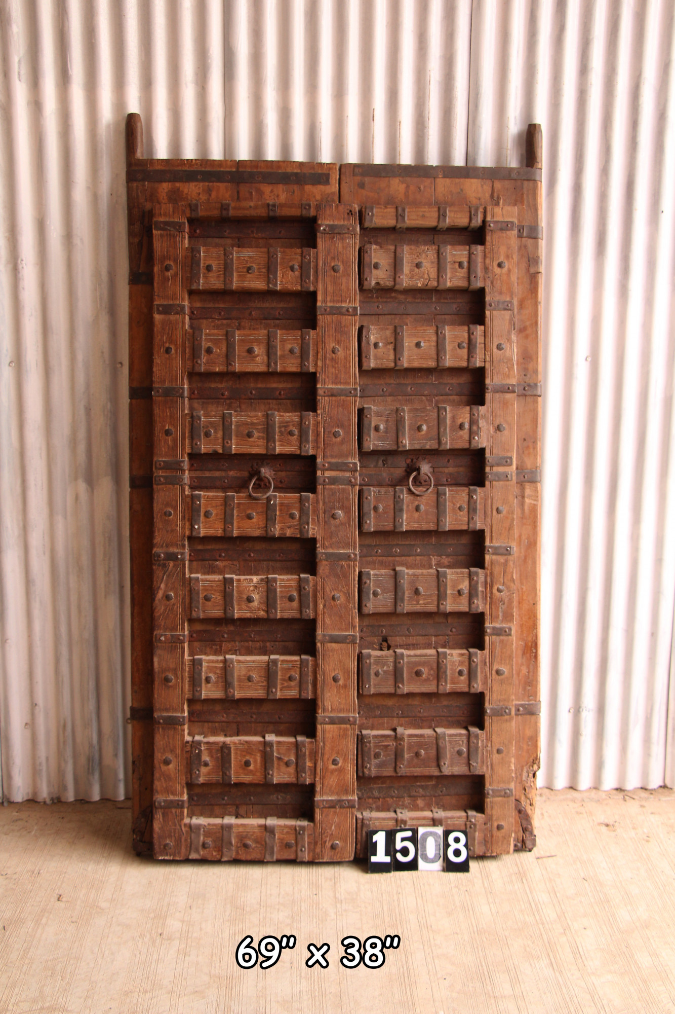vintage teak wood door