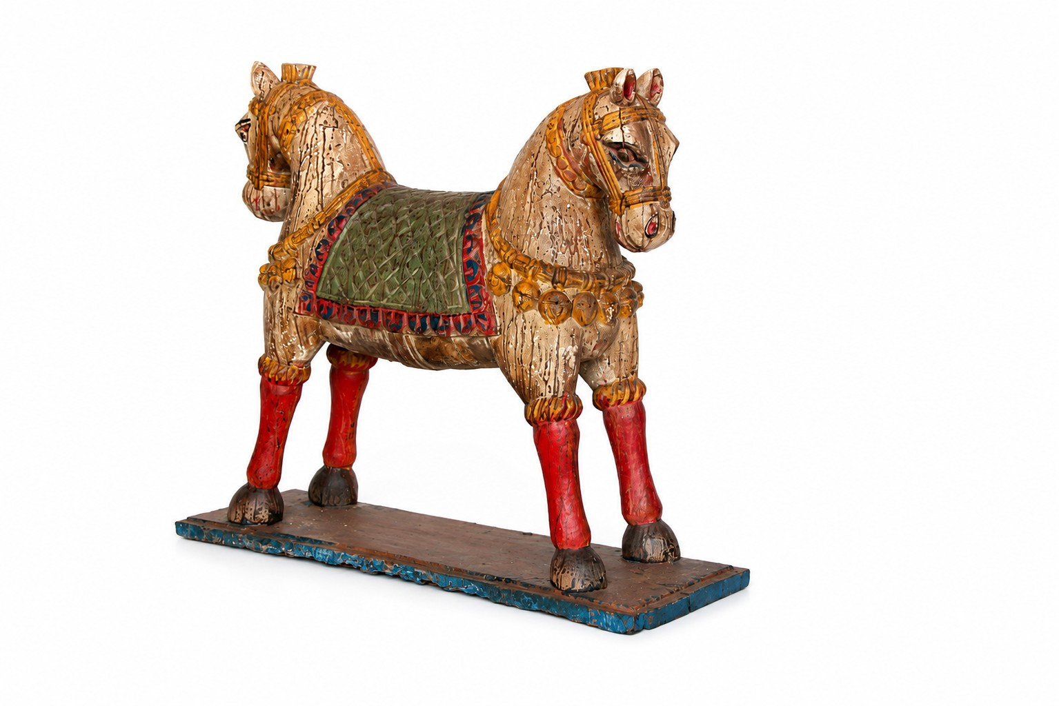 Vintage wooden joint horses