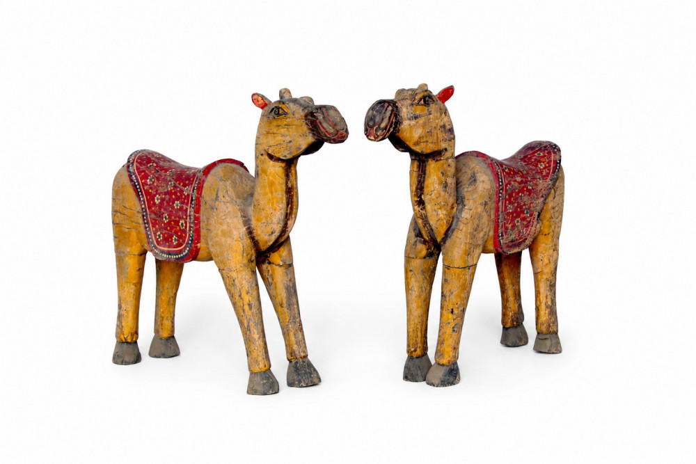 Image of Vintage wooden camels