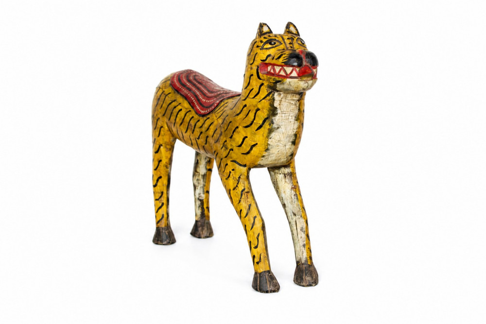Image of Vintage hand carved wooden figurine